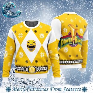 Mighty Morphin Power Rangers Yellow Best Gift For Family Ugly Christmas Sweater