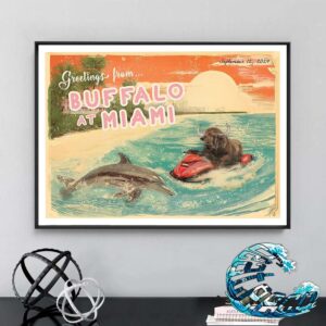 NFL Buffalo Bills vs Miami Dolphins Matchup At Wet Willie’s South Beach FL On September 12 2024 Home Decor Poster Canvas