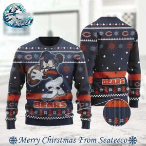 NFL Chicago Bears Mickey Mouse Funny Disney Ugly Christmas Sweater Gift For Holiday 2024