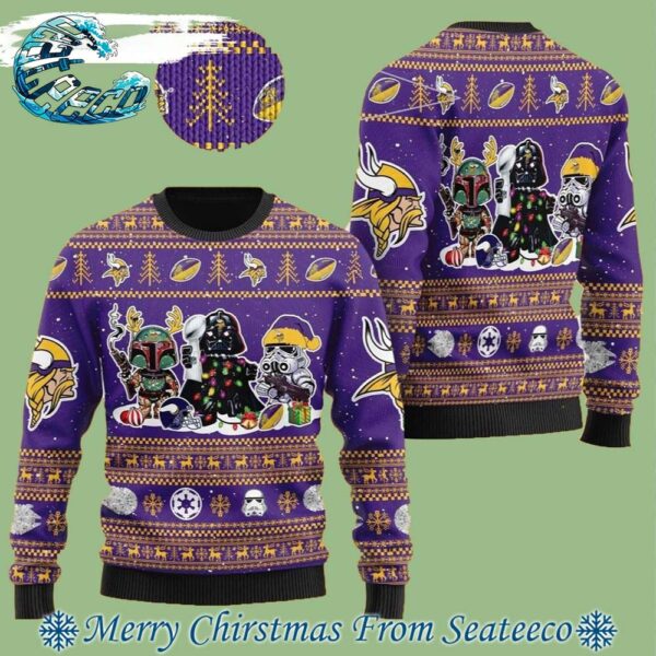 NFL Minnesota Vikings x Star Wars Ugly Christmas Sweater For Holiday