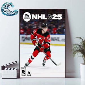 NHL 25 EA Sports Athlete Cover Luke Hughes Standard Edition Wall Decor Poster Canvas