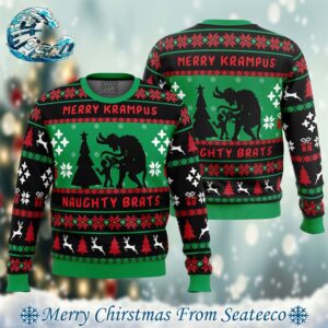 Naughty Brats Krampus Xmas Gift For Family Ugly Christmas Sweater