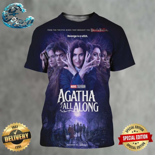 New Official Agatha All Along Poster Releasing On Disney+ On September 18 All Over Print Shirt