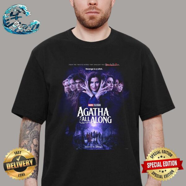 New Official Agatha All Along Poster Releasing On Disney+ On September 18 Vintage T-Shirt