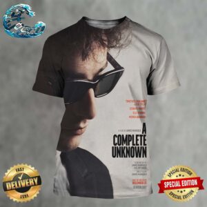 New Poster For A Complete Unknown The Bob Dylan Biopic Starring Timothee Chalamet Releasing In Theaters On December 25 All Over Print Shirt