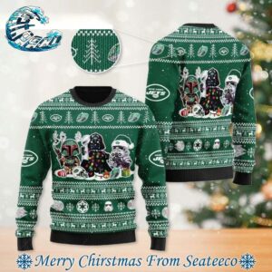 New York Jets NFL x Star Wars Holiday Gift Ugly Christmas Sweater