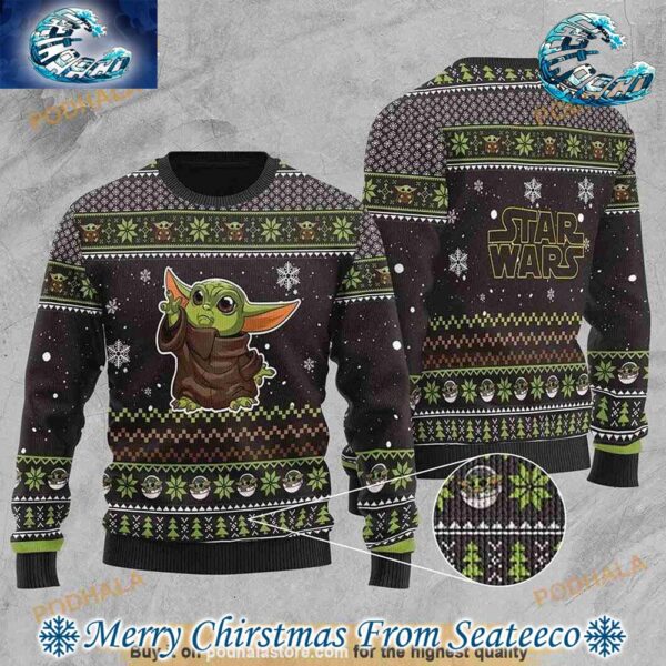 Official Baby Yoda Star Wars Snow Ugly Christmas Sweater Gift For Holiday