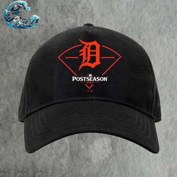 Official Detroit Tigers Black 2024 MLB Postseason Around The Horn Classic Cap Snapback Hat