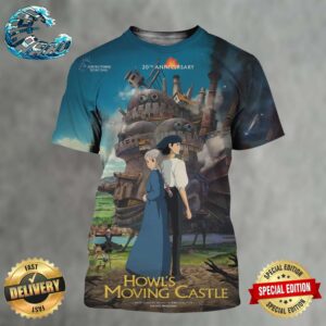 Official First Poster For The 20th Anniversary Of Howl’s Moving Castle The Film Will Be Re-Released In Theaters On September 26 All Over Print Shirt