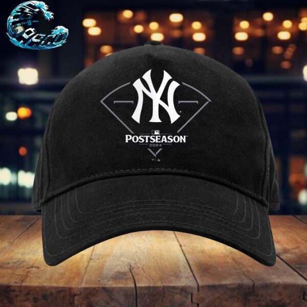 Official New York Yankees Black 2024 MLB Postseason Around The Horn Classic Cap Snapback Hat