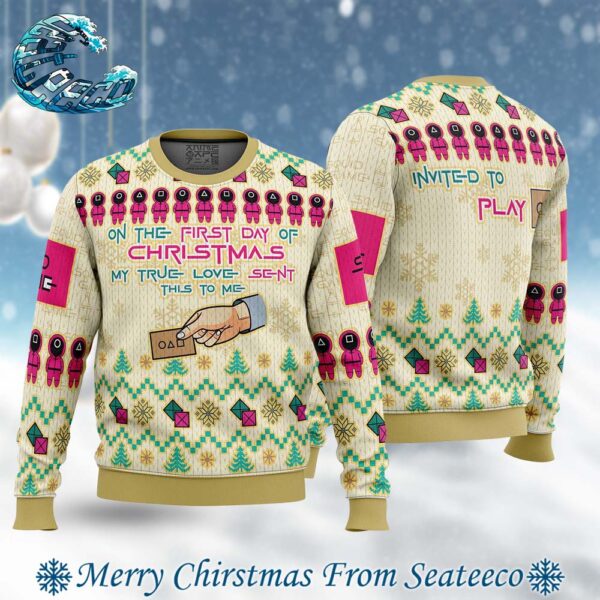 On the First Day of Christmas Squid Game Ugly Christmas Sweater Gift For Holiday 2024