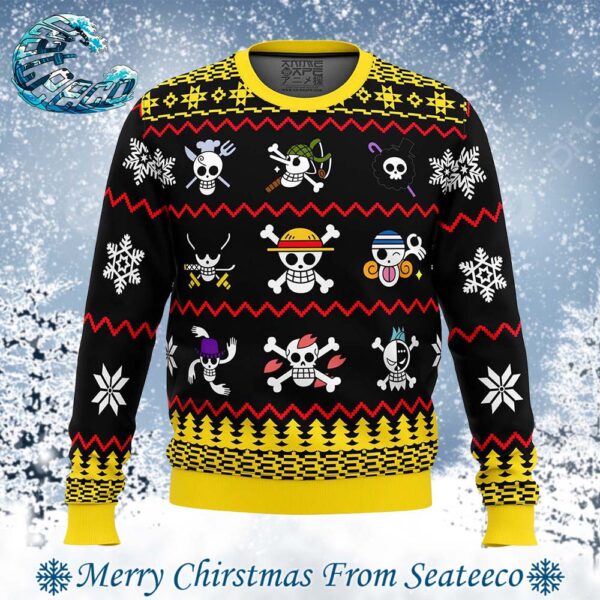 One Piece Pirates One Piece Pirates Flags Best Knitted Ugly Christmas Sweater For Holiday