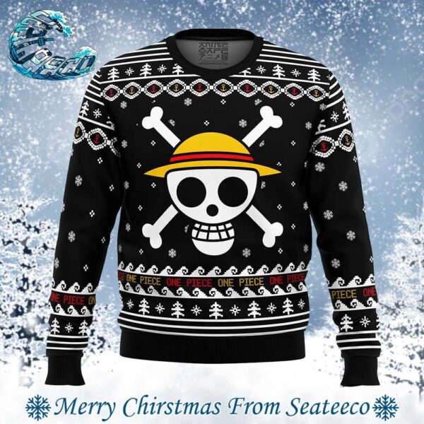 One Piece Pirates Straw Hat Pirates Christmas Best Knitted Ugly Christmas Sweater For Holiday