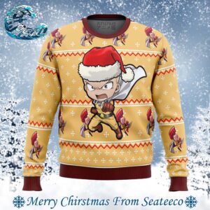 One Punch Man Chibi Saitama Best Xmas Ugly Christmas Sweater Gift For Men And Women