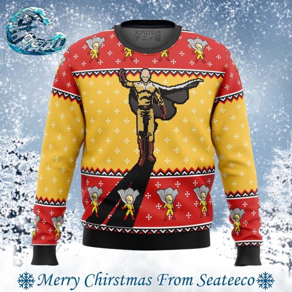 One Punch Man Saitama Shadow Ugly Christmas Sweater Gift For Family