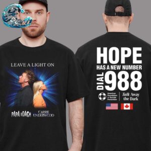 Papa Roach And Carrie Underwood Leave A Light On Hope Has A New Number Dual 988 Two Sides Print T-Shirt