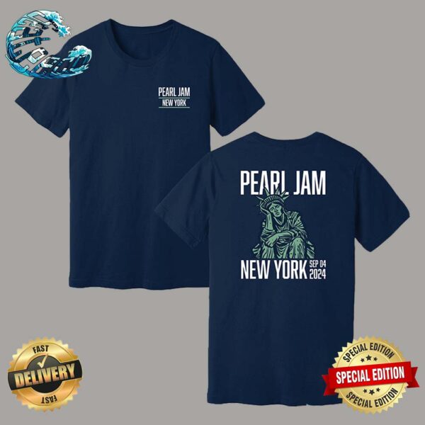 Pearl Jam Event Tee For Night Two In New York City At Madison Square Garden On September 4th Dark Matter World Tour 2024 Two Sides Print T-Shirt