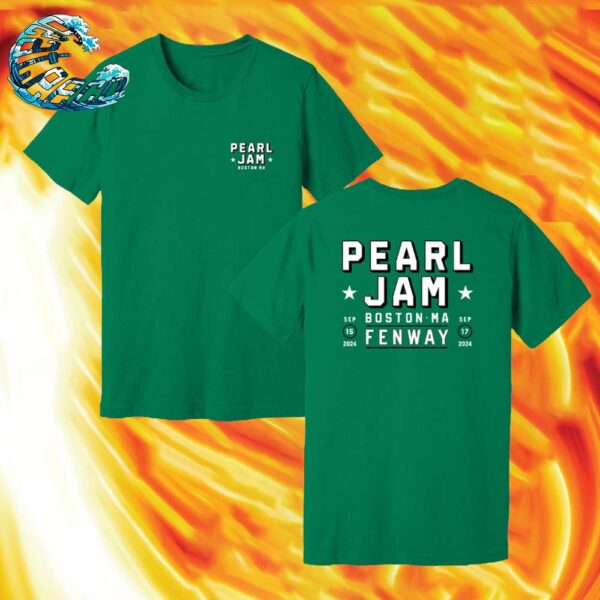 Pearl Jam In Boston MA At Fenway Park Lansdowne Green Tee On September 15th And 17th Dark Matter World Tour 2024 T-Shirt