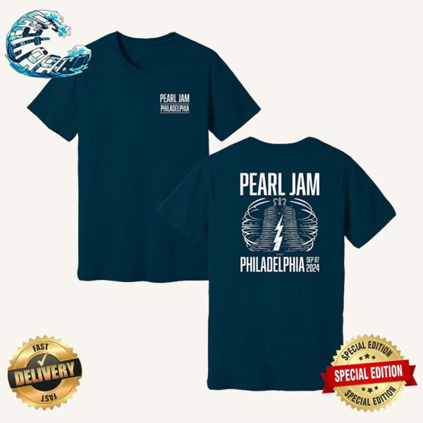 Pearl Jam Night 1 In Philadelphia Event Tee At PA Wells Fargo Center On September 7 Dark Matter World Tour 2024 Two Sides Print T-Shirt