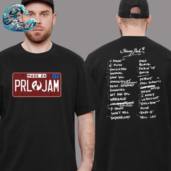 Pearl Jam Night 2  Setlist Tee For Boston Massachusetts Dark Matter World Tour 2024 At Fenway Park On September 17th Two Sides T-Shirt