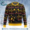 Pokemon Eating Candy Cane Charizard Best Knitted Ugly Christmas Sweater For Holiday