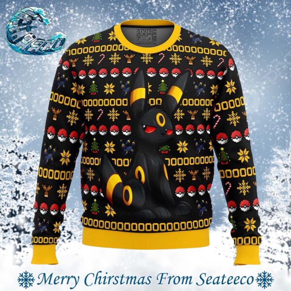 Pokemon Christmas Umbreon Best Knitted Ugly Christmas Sweater For Holiday