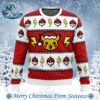 Pokemon Kanto Starters Best Knitted Ugly Christmas Sweater For Holiday