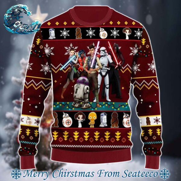 R2 D2 Dark Stormtrooper Darth Vader Star Wars Gift For Family Ugly Christmas Sweater