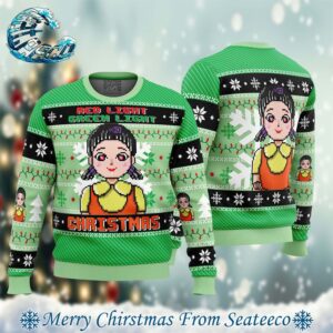 Red And Green Light Squid Game Holiday Ugly Christmas Sweater Gift For Family