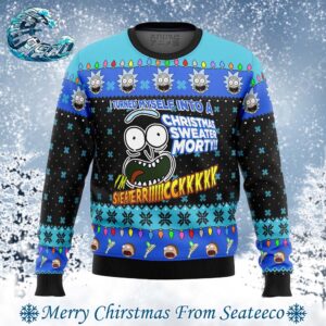 Rick And Morty I Turned Myself Into A Christmas Sweater Morty Sweaterriiiicckkk Best Knitted Ugly Christmas Sweater For Holiday