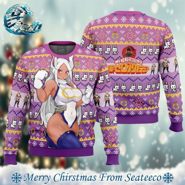 Rumi Usagiyama Mirko My Hero Academia Xmas Gift For Family Ugly Christmas Sweater