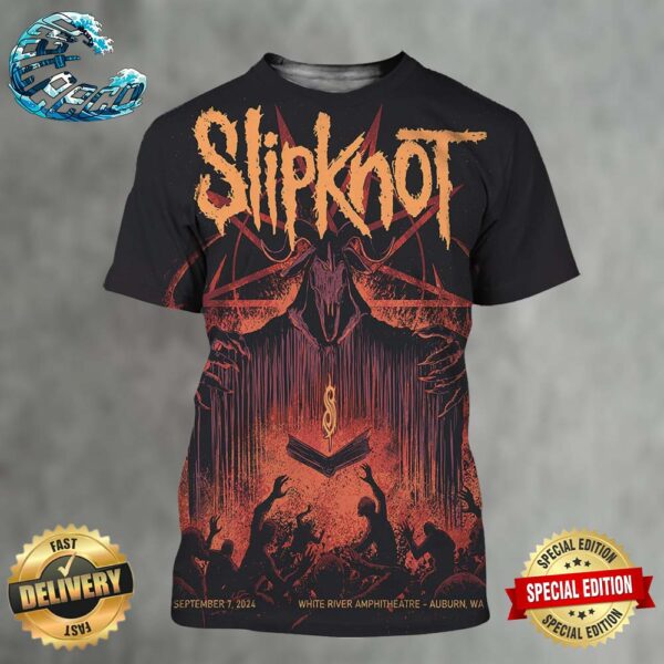 Slipknot 2024 Tour Poster 25th Anniversary At White River Amphitheatre In Auburn WA On September 7 2024 All Over Print Shirt