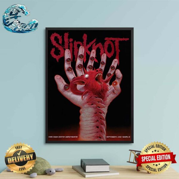 Slipknot 2024 Tour Poster 25th Anniversary For Nampa ID At Ford Idaho Center Amphitheater On September 11 2024 Home Decor Poster Canvas