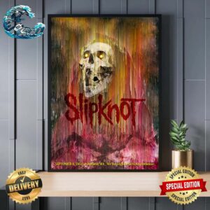 Slipknot Event Poster 25th Anniversary At RV Inn Style Resorts Amphitheater In Ridgefield WA On September 8 2024 Wall Decor Poster Canvas