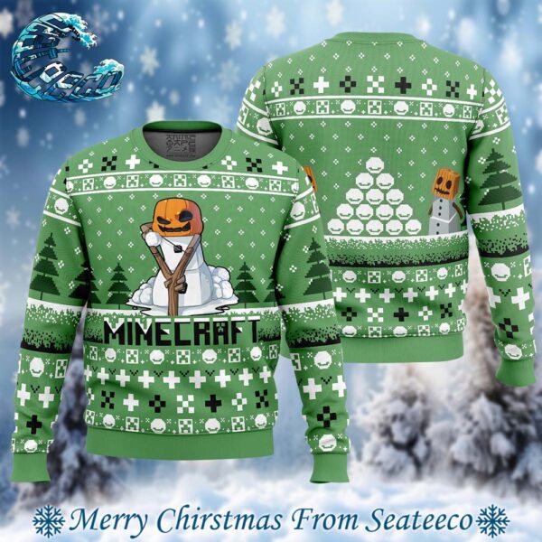 Snow Golem Minecraft Ugly Christmas Sweater Gift For Holiday 2024