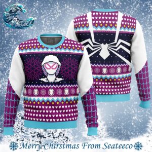 Spider Gwen Spider Verse Spiderman Marvel 2024 Ugly Christmas Sweater Gift For Holiday