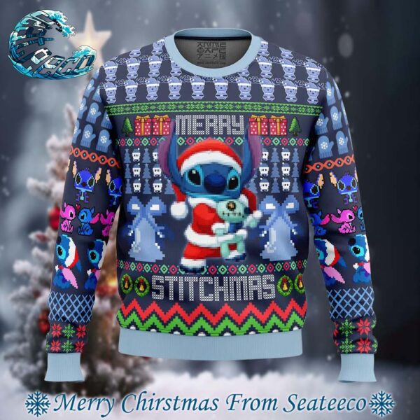 Stitch Lilo and Stitch Merry Stitchmas Disney Holiday Ugly Christmas Sweater Gift For Men And Women