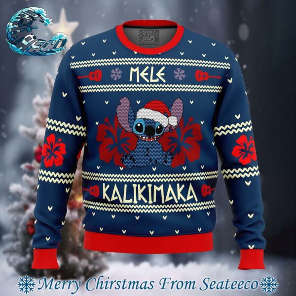 Stitch Mele Kalikimaka Lilo And Stitch Disney Holiday Ugly Christmas Sweater Gift For Men And Women