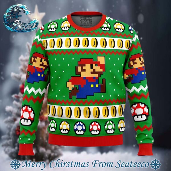 Super Mario Jump Holiday Ugly Christmas Sweater Gift For Men And Women