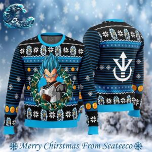 Super Saiyan Blue Vegeta Dragon Ball Z 2024 Best Knitted Ugly Christmas Sweater