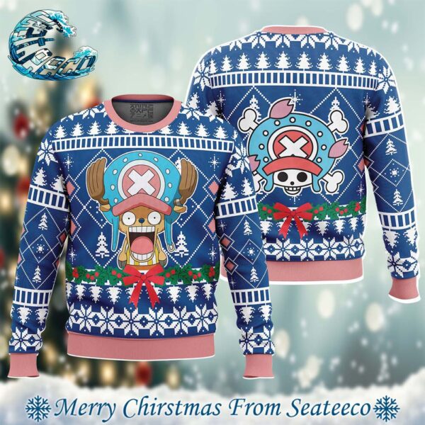 Surprised Tony Tony Chopper One Piece Pirates Xmas Gift For Family Ugly Christmas Sweater