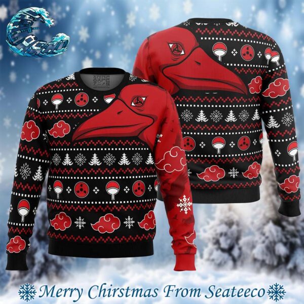 Symbolic Crows Akatsuki Itachi Naruto Ugly Christmas Sweater Gift For Men And Women Holiday