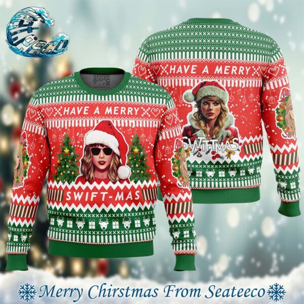 Taylor Swift Have A Merry Swift-Mas Best Xmas Knitted Ugly Christmas Sweater Gift For Family