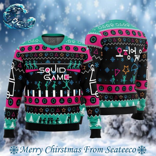 The Game is On Squid Game Best Knitted Ugly Christmas Sweater