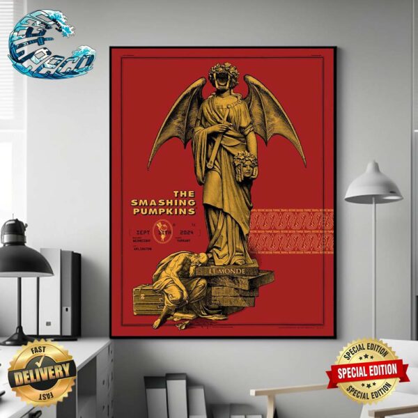 The Smashing Pumpkins Concert Poster For Arlington Texas At Globe Life Field On September 11th 2024 Poster Canvas For Home Decor