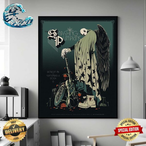 The Smashing Pumpkins Concert Poster For Detroit MI At Comerica Park On September 4 2024 Home Decor Poster Canvas