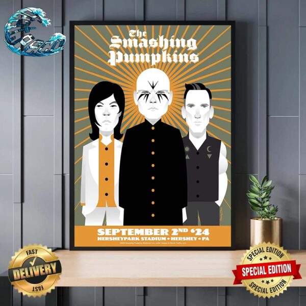 The Smashing Pumpkins Official Poster At Hersheypark Stadium In Hershey PA On September 2nd 2024 Home Decor Poster Canvas