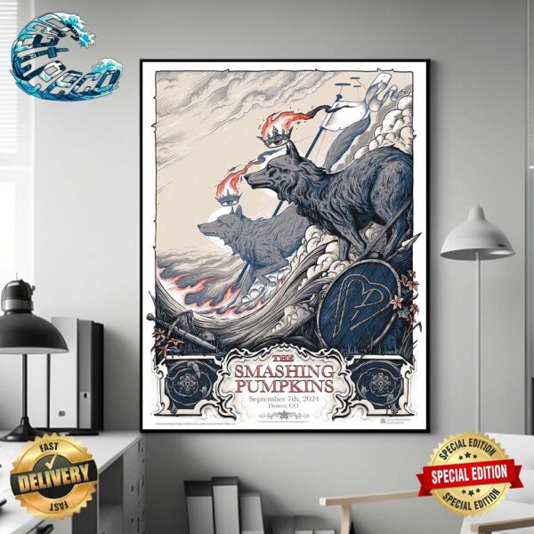 The Smashing Pumpkins Poster Music For Tonight At Coors Field In Denver CO September 7 2024 Art By Alex Hovey Home Decor Poster Canvas