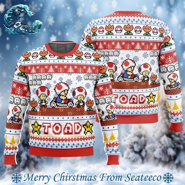 Toad Super Mario Bros Ugly Christmas Sweater Gift For Men And Women Holiday