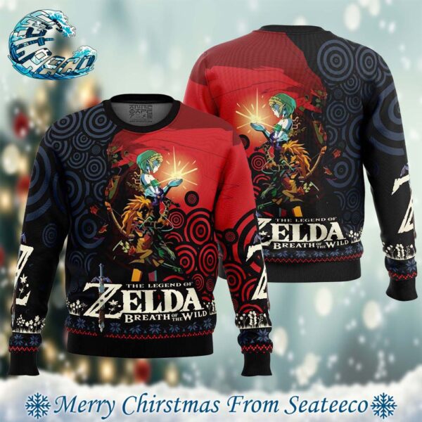 Triforce Legend of Zelda Breath Of The Wild Best Xmas Knitted Ugly Christmas Sweater Gift For Family